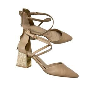 Aldo Grarwen 8.5 pointed toe criss cross ankle strap heel 3365